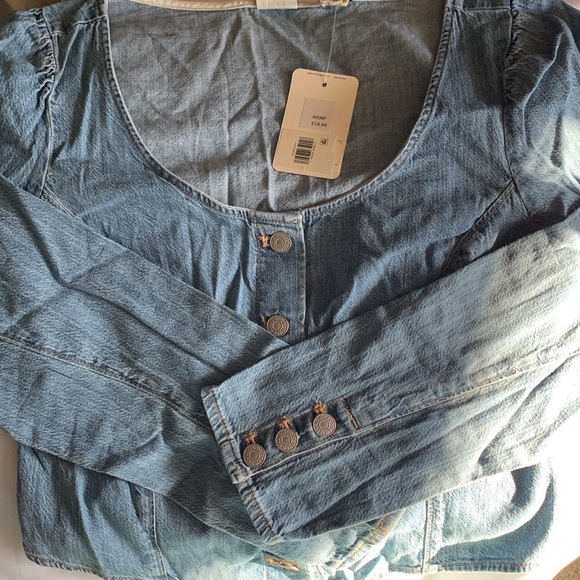 Levi's Women's Daryn Corset Long Sleeve Blouse size L - Picture 4 of 4